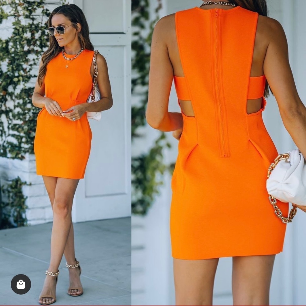 Vici Orange Bodycon Scuba Dress